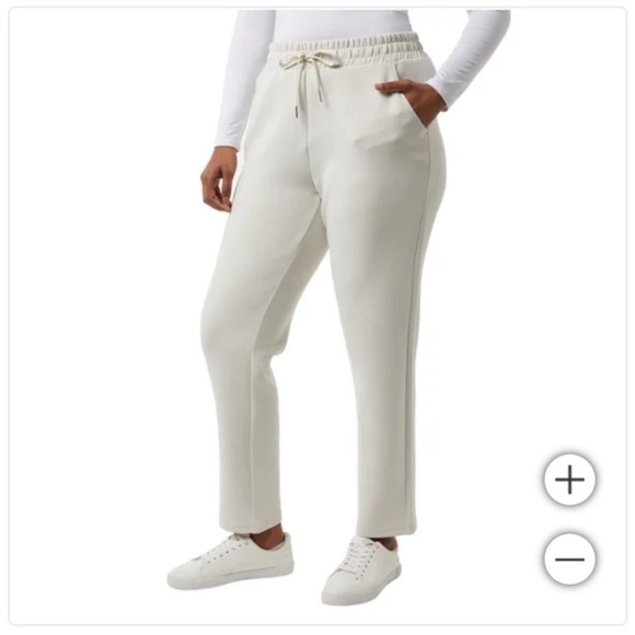 NEW 32 Degrees Sueded High Rise Pant Ivory - Picture 2 of 11